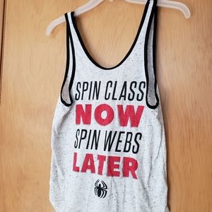 Spin class spiderman tank top